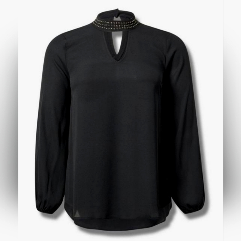 NWT Torrid Georgette Studded Mock Neck Blouse Size 2 (18/20)